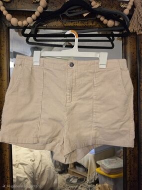 wild fable Cream Corduroy High Waist Shorts